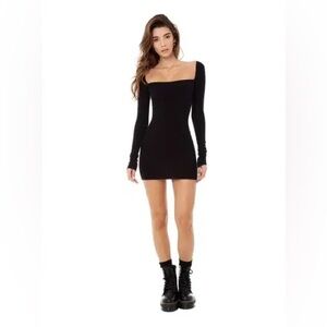 ARE YOU AM I ANKE AYAI long sleeve mini DRESS xs BLACK